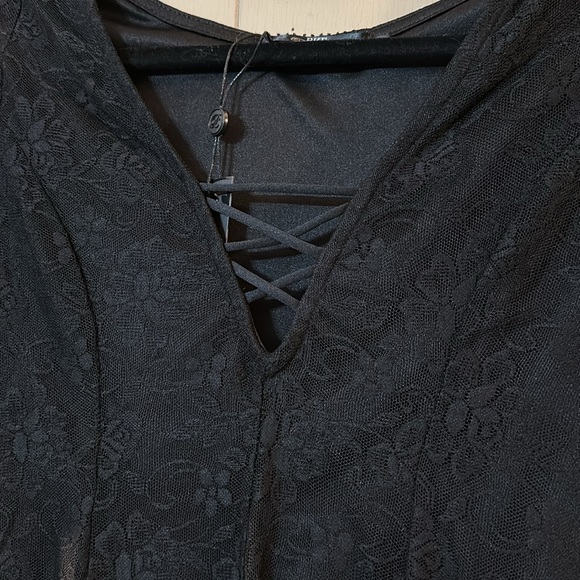 Buckle black lace ballerina lace up top NWT - Picture 3 of 5